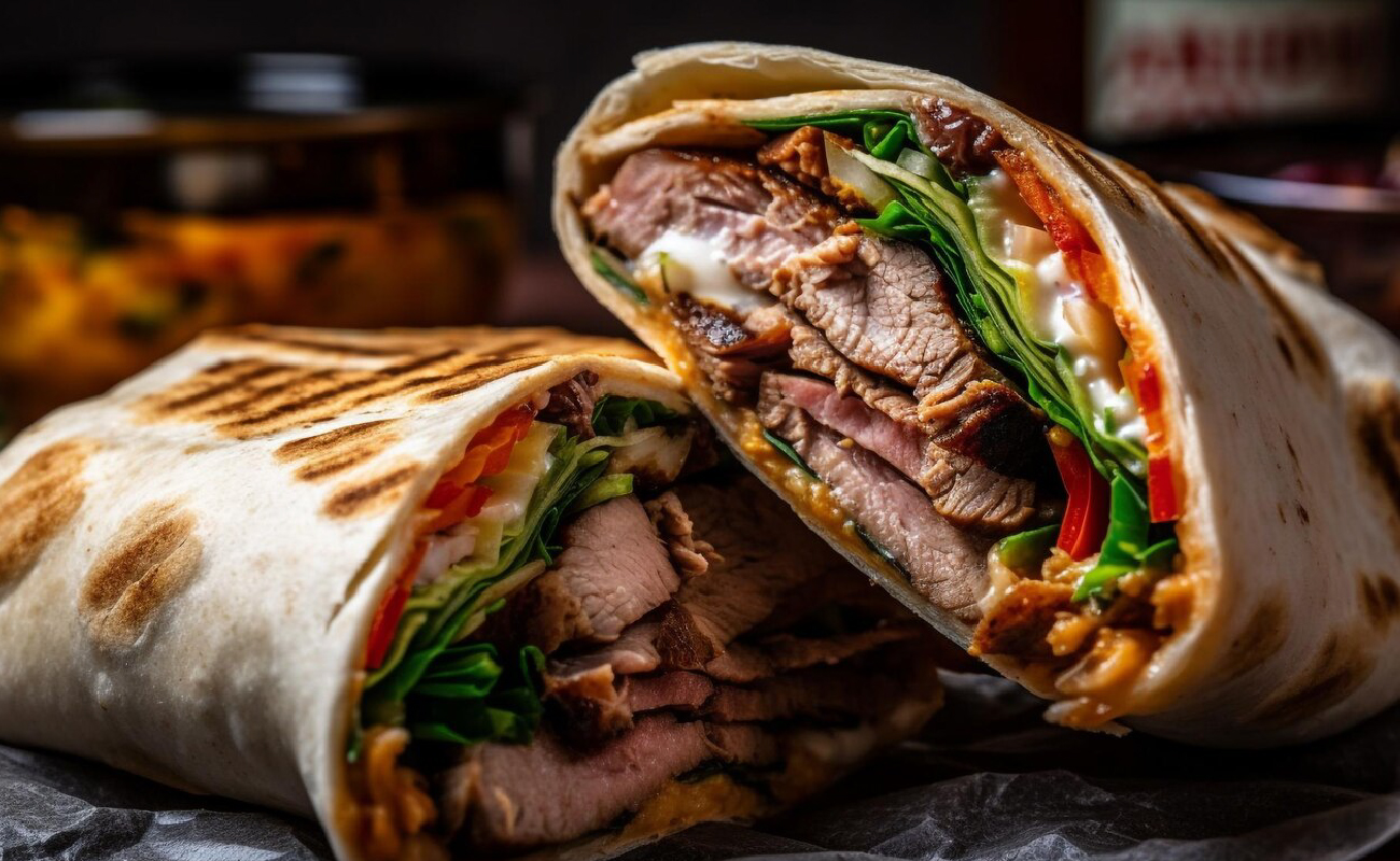 Beef Wrap by Magnitude of Flavours on a black backround